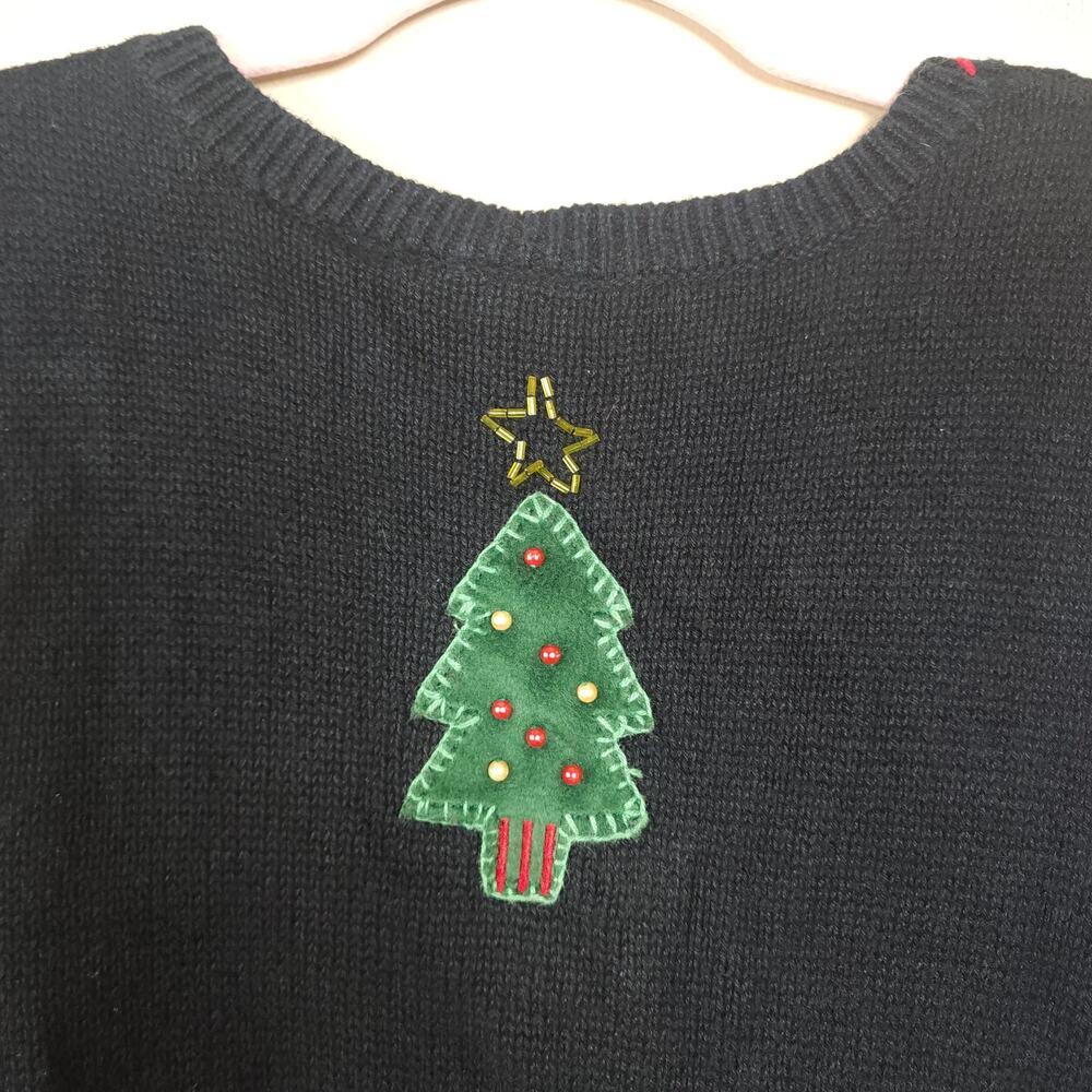 Vintage Basic Editions Black Tacky Button Sweater… - image 6